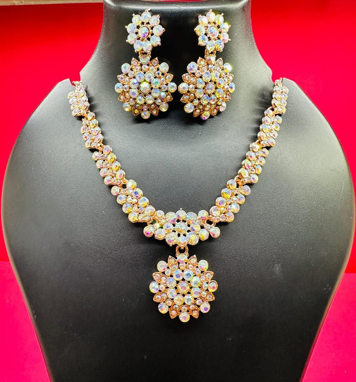 Austrian Diamond Jewellery Set (Set of 3) – Dazzling Elegance for Festive Glamour