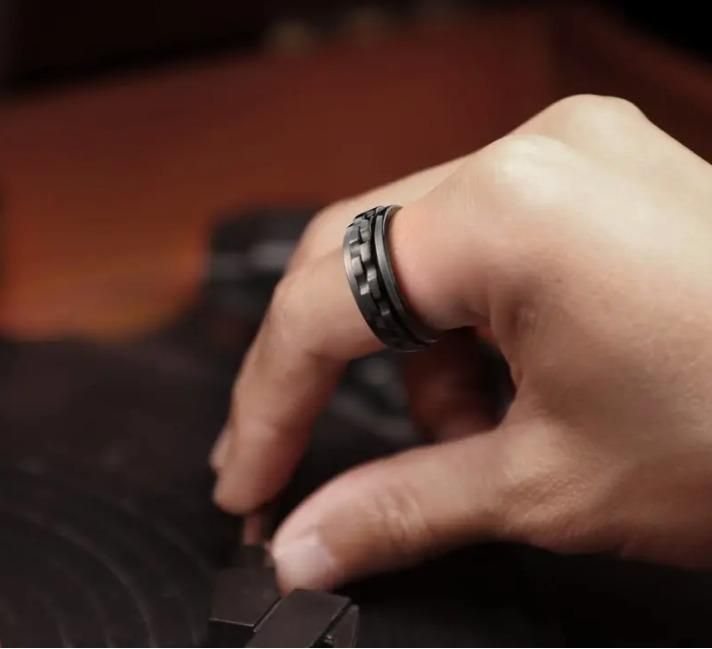 Midnight Duo – Black Stainless Steel Ring Set for Men