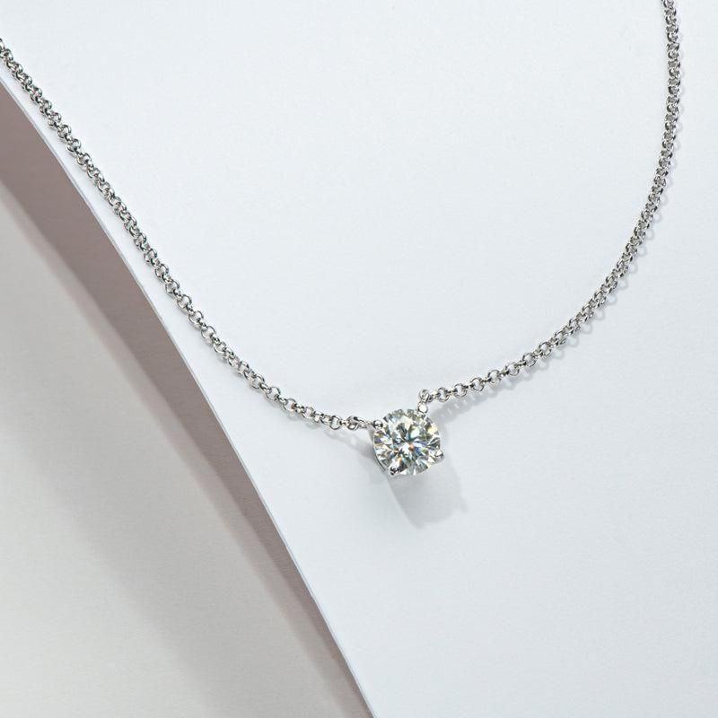 Ethereal Stone Silver Necklace – Timeless Elegance