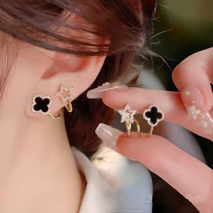 Korean Fashion Four-Leaf Clover Earrings – A Touch of Luck & Style