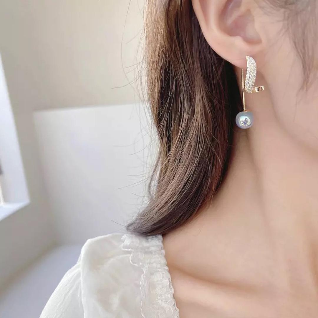 Korean Beautiful Pearl Wing Stud Earrings – 2 Pcs Set