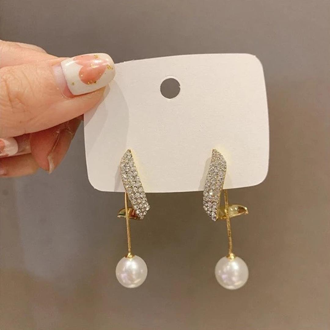 Korean Beautiful Pearl Wing Stud Earrings – 2 Pcs Set