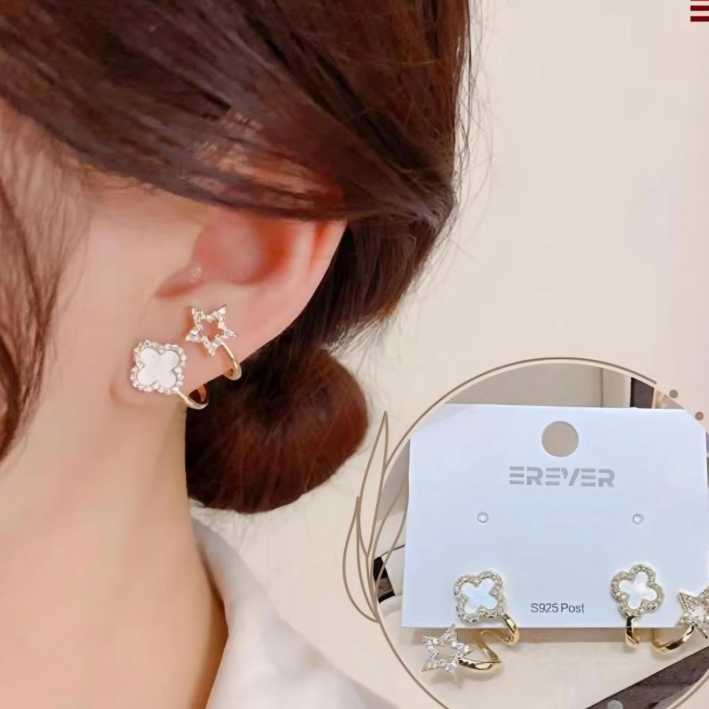 Korean Fashion Four-Leaf Clover Earrings – A Symbol of Luck & Elegance