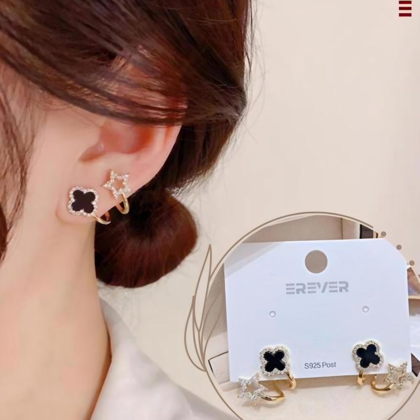 Korean Fashion Four-Leaf Clover Earrings – A Touch of Luck & Style