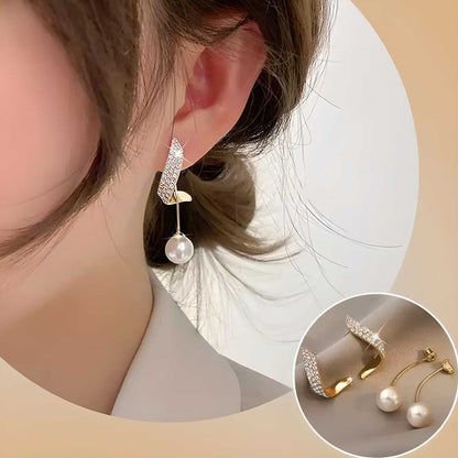 Korean Beautiful Pearl Wing Stud Earrings – 2 Pcs Set