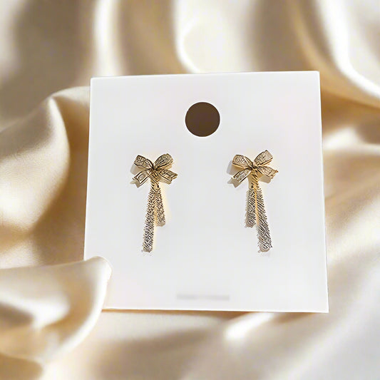 Luxury Crystal Bow Dangle Earrings – Elegance with a Modern Twist