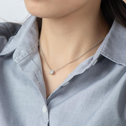 Ethereal Stone Silver Necklace – Timeless Elegance