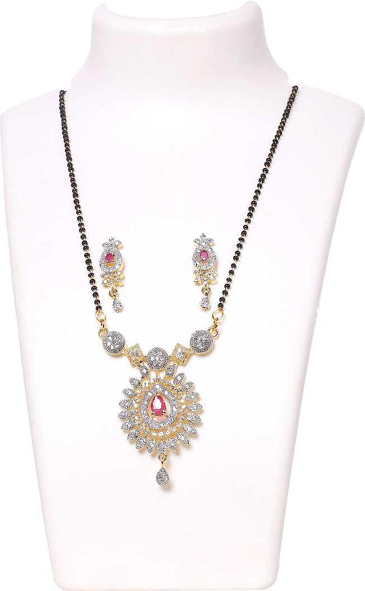 New Alloy American Diamond Mangalsutra Set – Radiant Grace for Festive Moments