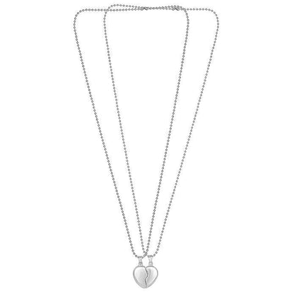 Elegant Silver Plated Couple Pendant with Chain – Symbol of Eternal Bond
