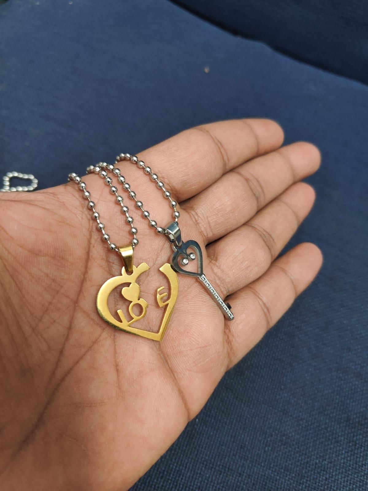 Valentine Special His and Hers Joining Heart Couple Pendants – A Symbol of Eternal Love
