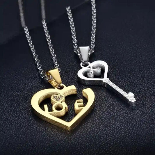 Valentine Special His and Hers Joining Heart Couple Pendants – A Symbol of Eternal Love