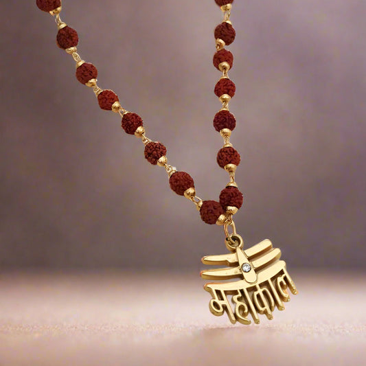 Sacred Rudraksha Mala with Mahakal Pendant – Power  Protection