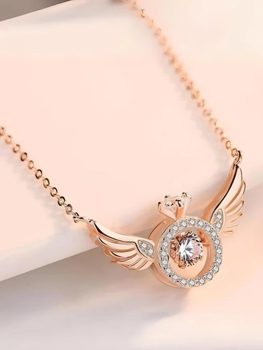 Rose Gold Angel Wings Pendant Chain – Symbol of Grace and Elegance