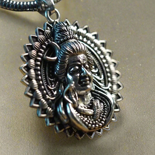 Mahadev Pendant with Snake Chain – The Symbol of Strength & Devotion