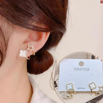 Korean Fashion Four-Leaf Clover Earrings – A Symbol of Luck & Elegance