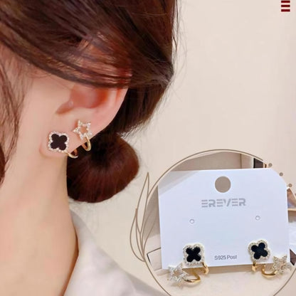 Korean Fashion Four-Leaf Clover Earrings – A Touch of Luck & Style