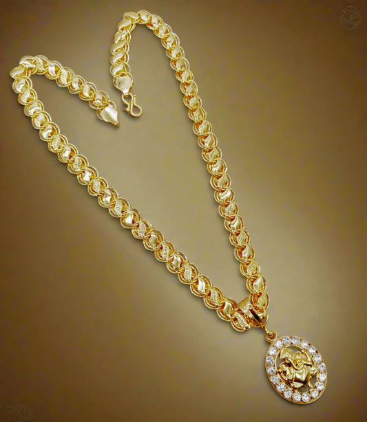Luxurious Men's Gold-Plated Pendant with Chain